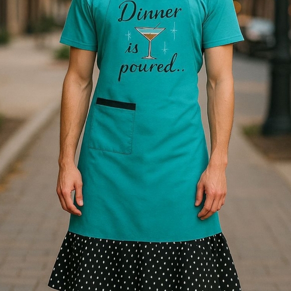 Adult Aprons -Cooking Aprons 30 X 30 Made In India W/100% Cotton, Embroidered... - Picture 1 of 12